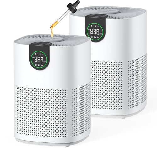 VEWIOR 2 Pack Air Purifiers for Home, H13 HEPA Filter