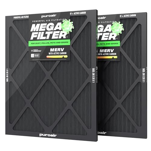 PuroAir MegaFilter - 20x25x1 Air Filter MERV 13 Carbon...