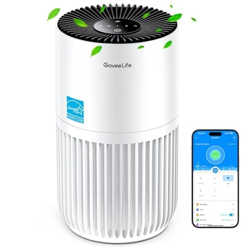 GoveeLife Mini Air Purifier for Bedroom, Smart WiFi HEPA...