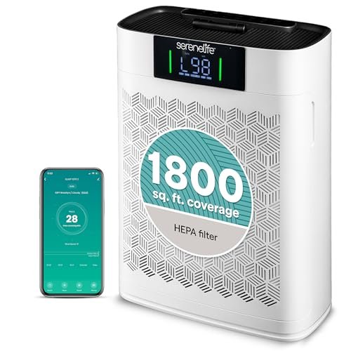 SereneLife HEPA Air Purifier for Home – Smart WiFi Control