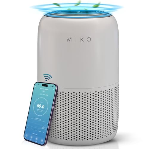 MIKO Air Purifier for Bedroom with 3-in-1 HEPA Filter