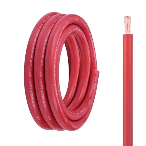 Geosiry 4/0 Battery Cable, 20FT Red 4/0 Welding Cable