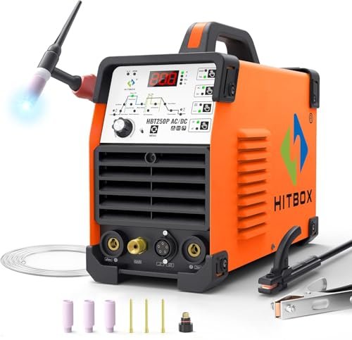 HITBOX 200A AC/DC TIG Welder 6-in-1 with Pulse Aluminum...