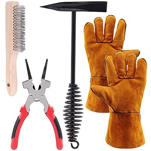 Glarks 5Pcs Welding Slag Removal Tool Set, Hammer, Pliers,...