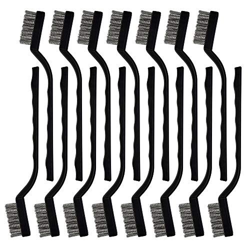 Topbuti 15 Pcs Mini Stainless Steel Wire Brush Set