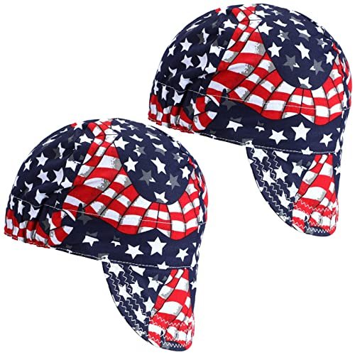 Jiuguva 2 Pcs Welding Cap Flame Resistant Cotton Mesh Liner