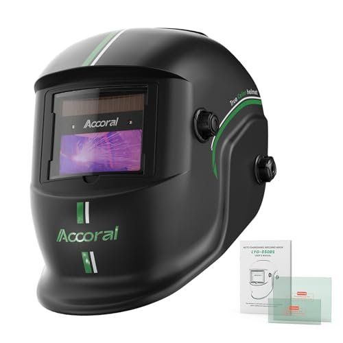 Accoral 1/1/1/1 Large Viewing Auto Darkening Welding Helmet...