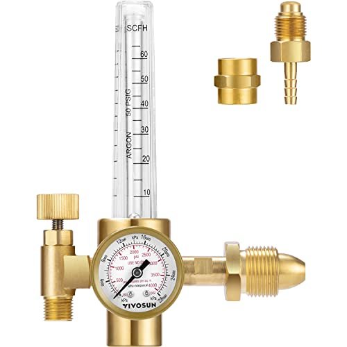 VIVOSUN Argon/CO2 Regulator, Mig Tig Flow Meter CGA580 Brass
