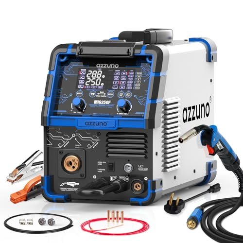 AZZUNO Aluminum 250Amp MIG Welder,6 in 1 110V/220V