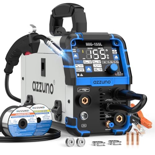 AZZUNO Aluminum MIG Welder 155A 110V/220V, 5 in 1...