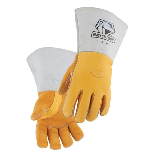 Black Stallion (850 Premium Grain Elkskin Stick Glove, Large