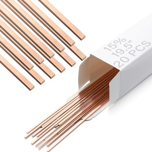 Therwen 20 Sticks Silver 15 Brazing Rods Phos Copper BCup-5
