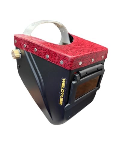 Chopped Red Cherry Floral Leather Top Lowpro Welding Helmet