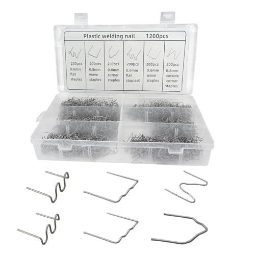 1200PCS Car Plastic Welding Kit, 6 Different Shapes Welder...