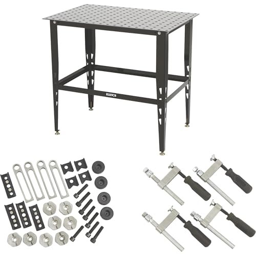 Klutch Steel Welding Table, 600 Lbs Weight Capacity, 24-Pc...