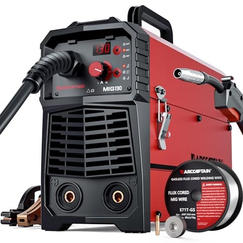 ARCCAPTAIN 130A MIG Welder, 110V Flux Core 3-in-1 Synergy