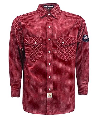 BOCOMAL FR Shirts for Men Printed Plaid Flame Resistant...
