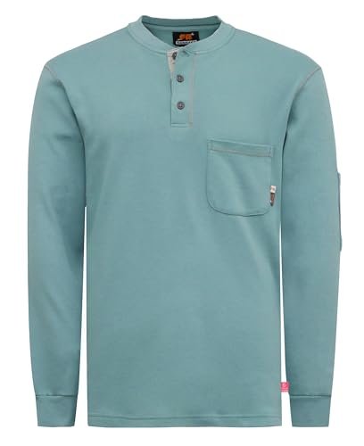 KONRECO FR Shirts for Men Long Sleeve Cotton Henley Welding