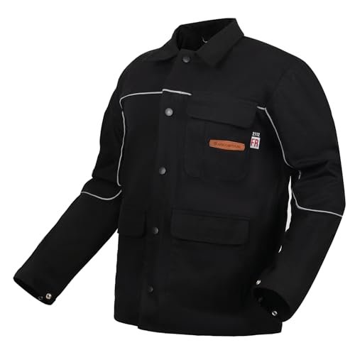 ARCCAPTAIN Welding Jacket, 11oz Flame Resistant (FR) Cotton