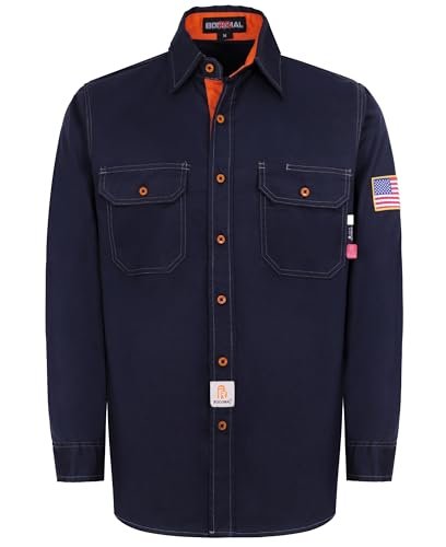BOCOMAL FR Shirts for Men Flame Resistant NFPA2112 Welding...