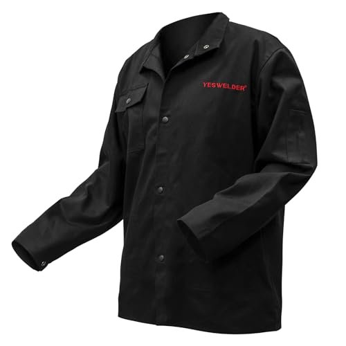 YESWELDER Welding Jacket 11oz Flame Resistant (FR) Cotton...