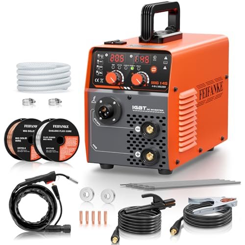 145A MIG Welder 110V, Gas MIG/Flux Core 4-in-1 Multi-Process