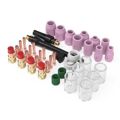 YESWELDER 49Pcs TIG Welding Torch Stubby Gas Lens Kit...