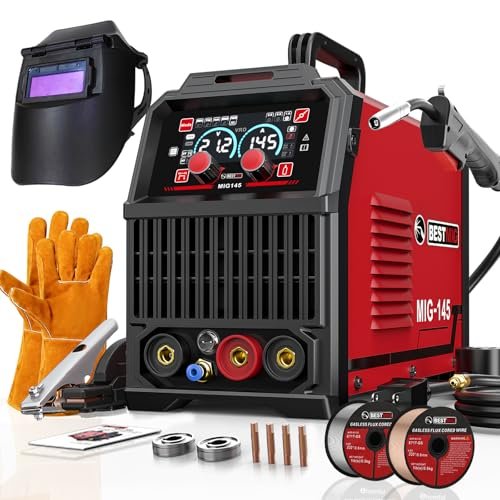 BESTMIG 145A Mig Welder 110v/220v,Gas MIG/Gasless Flux Core...
