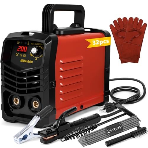200Amp Welding Machine with 25 Rods, Portable 110V ARC...