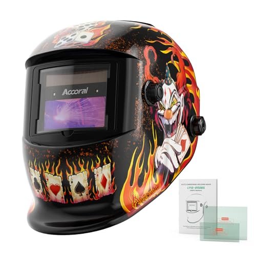 Accoral 1/1/1/1 Large Viewing Auto Darkening Welding Helmet...