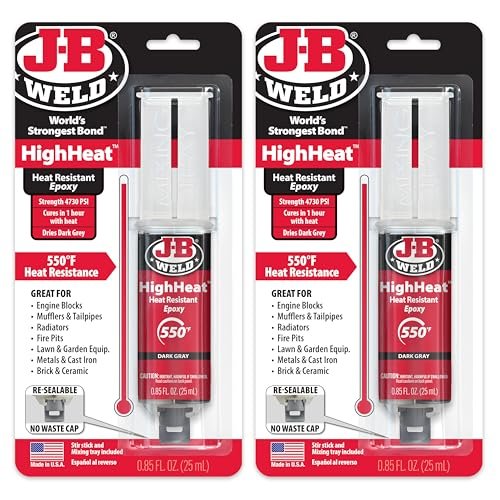 J-B Weld High Heat Syringe, Dark Grey 25ml 2 Pack