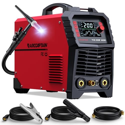 ARCCAPTAIN TIG Welder AC/DC 200Amp with Pulse, Aluminum...