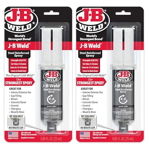 J-B Weld Original Steel Reinforced Epoxy Syringe, 2 Pack
