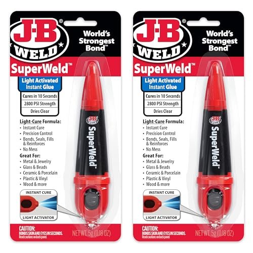 J-B Weld Light-Activated Superglue, Clear, 5g, 2-Pack