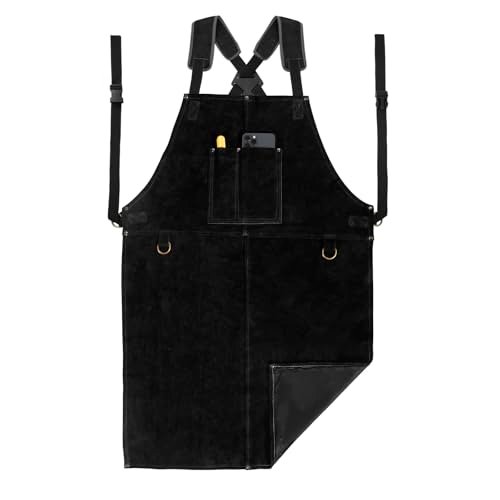 Leather Welding Apron - Heat & Flame Resistant Blacksmith...