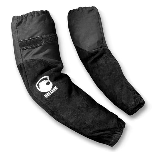 Leather Welding Work Sleeves for Men&Women - Heat Flame...