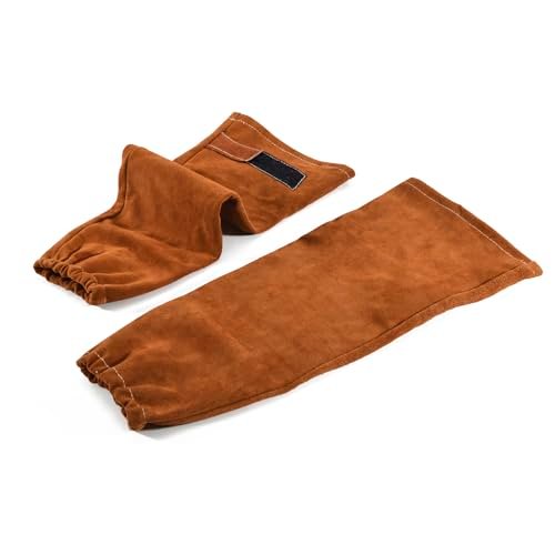 QeeLink Leather Welding Work Sleeves for Men&Women Heat...