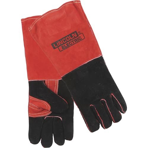 Lincoln Electric Unisex Adult Long Cuff Gloves, Red, One...