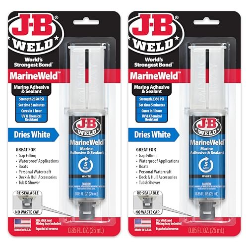 J-B Weld MarineWeld Syringe 2-Pack, White, UV Resistant