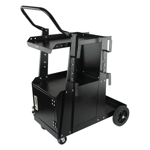 VEVOR 2-Tier Welding Cart, Welder Cart Heavy Duty Lockable...