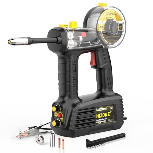Hand Held MIG Welder Machine 110V, HIZONE 100A Flux Core