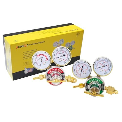 JZWELD Oxygen Acetylene Regulators, CGA540 and CGA510...
