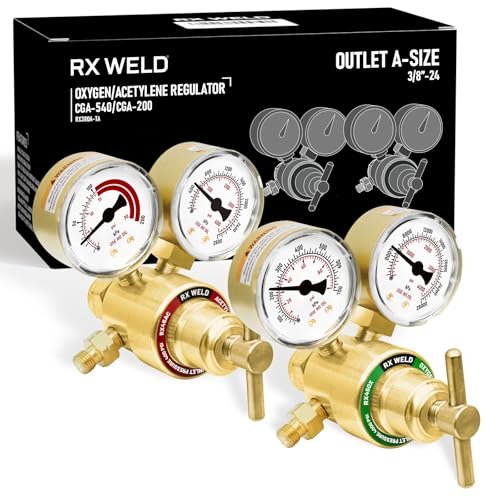RX WELD Light Duty Oxygen Acetylene Regulator Set MC Tanks