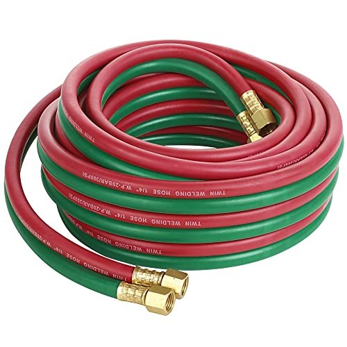 Hromee Oxygen Acetylene Hose 1/4-Inch × 25 Feet Twin Hose