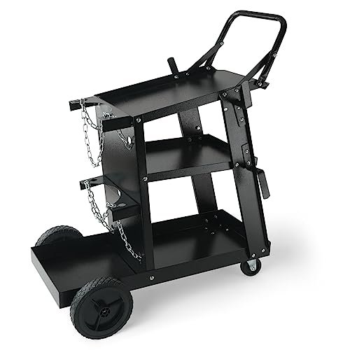 VEVOR Welding Cart, 3-Tier Welder Cart Heavy Duty 400 Lbs