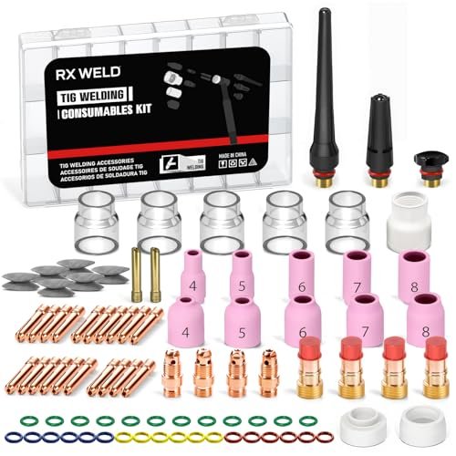 RX WELD 87PCS TIG Welding Accessories Torch Stubby Gas Lens