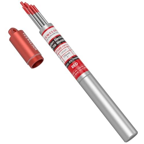 YESWELDER TIG Welding Tungsten Electrode Red Tip WT20 1/8