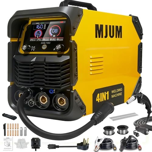 160A 4-in-1 AI Welding Machine: Dual Voltage MIG Welder