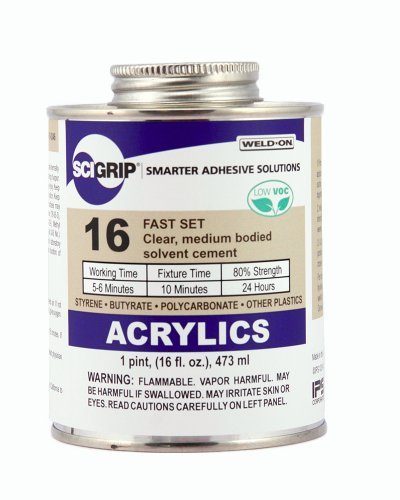 SCIGRIP 16 Acrylic Cement, Low-VOC, Medium bodied, 1 Pint...