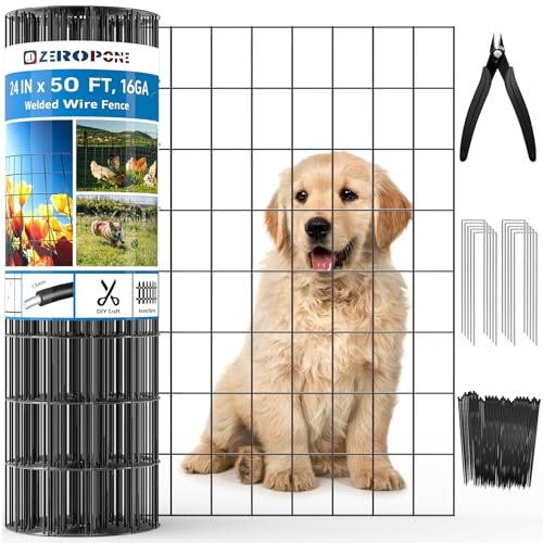 ZeroPone Black PVC Coated Welded Wire Fence Animal Barrier